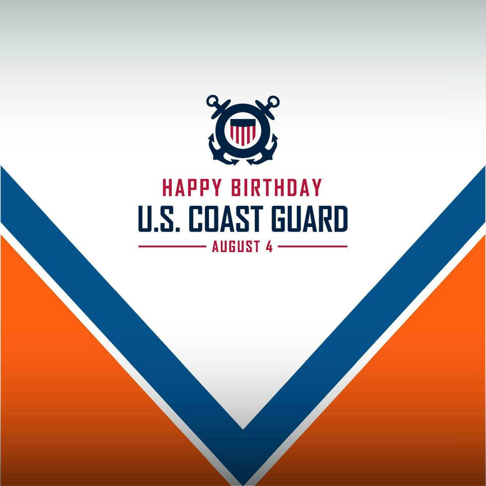 U.S. Coast Guard Birthday August 4 background vector illustration