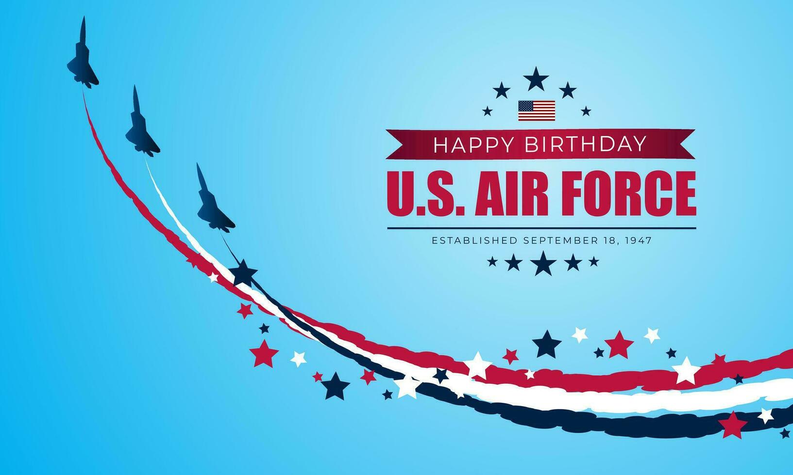 US Air Force Birthday September 18th Background Vector Illustration