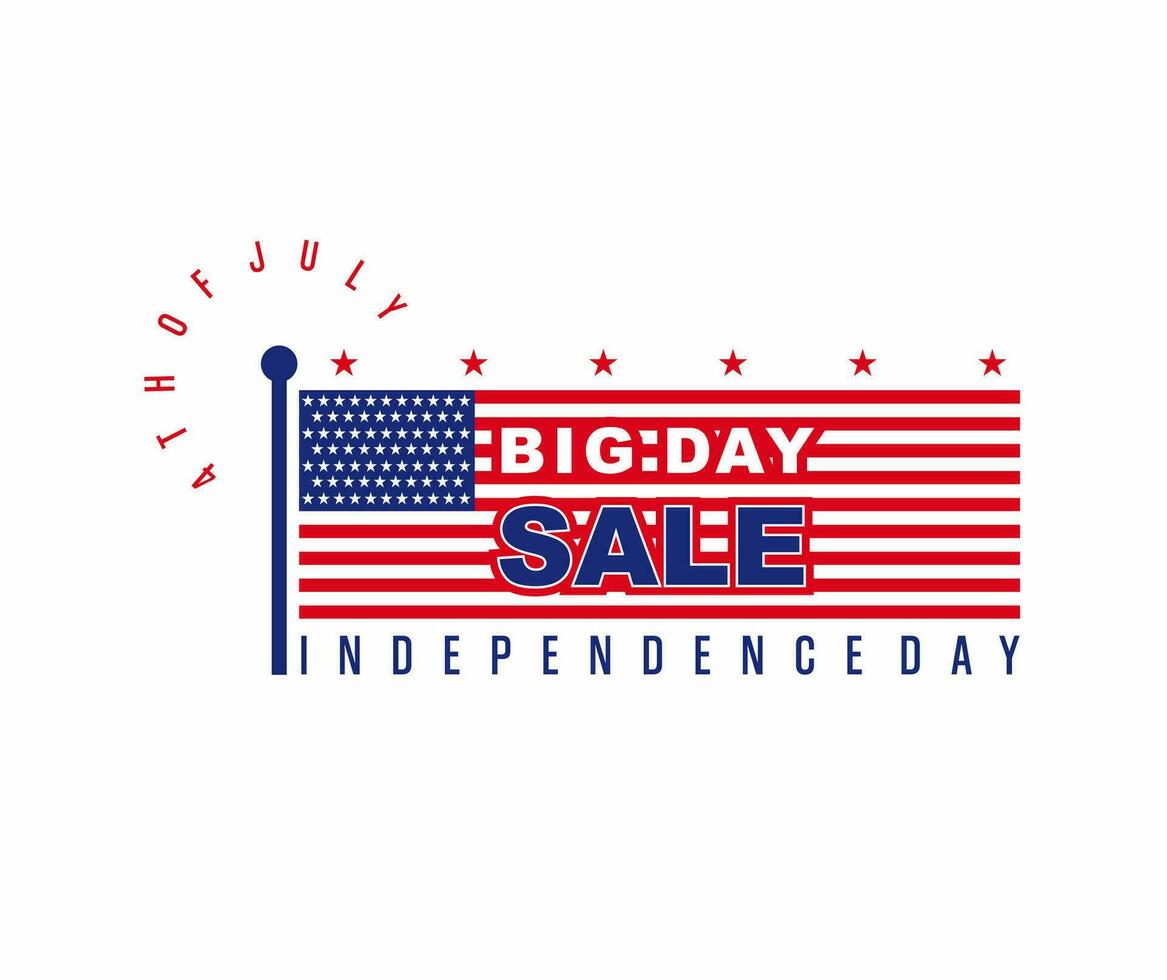 4th of July Sale Banner Vector illustration