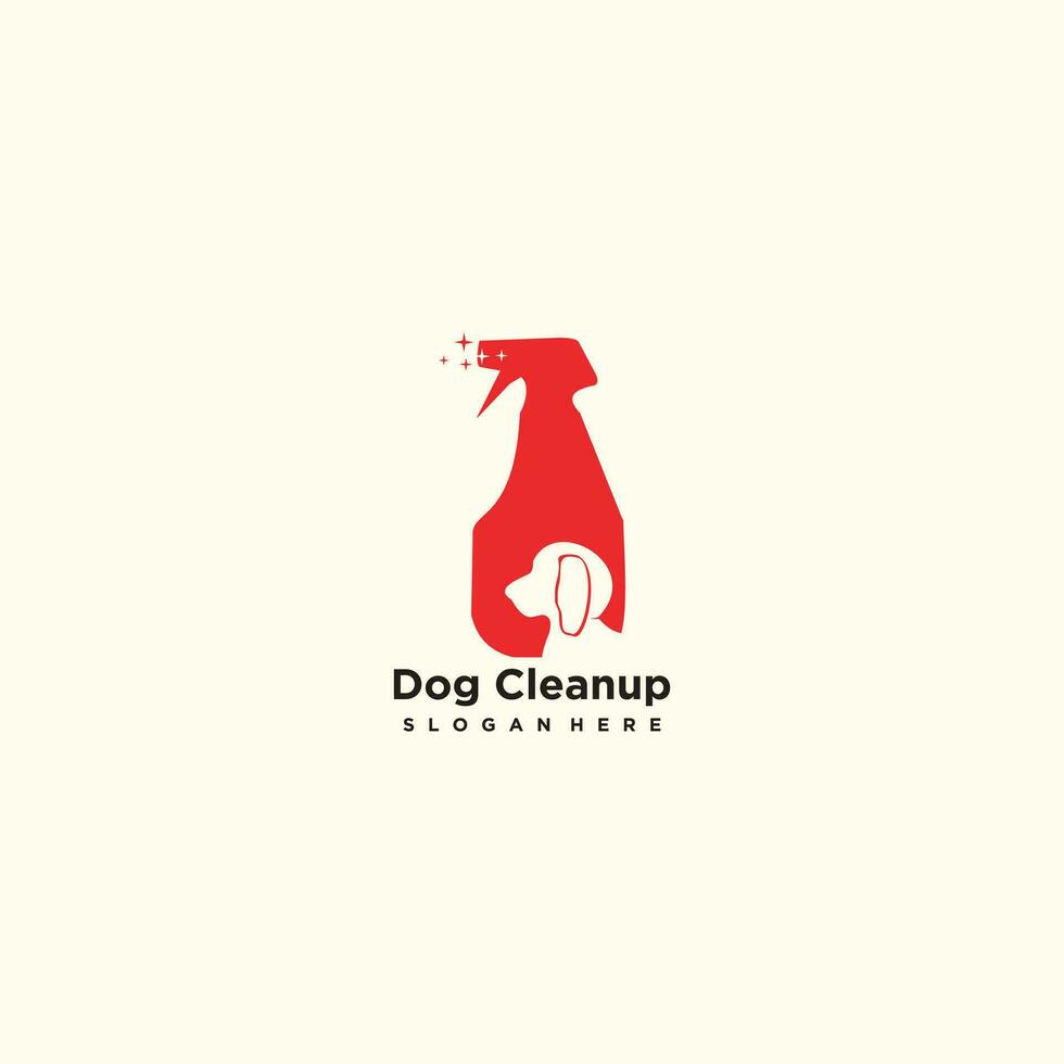 Dog cleanup logo design for health concept vector