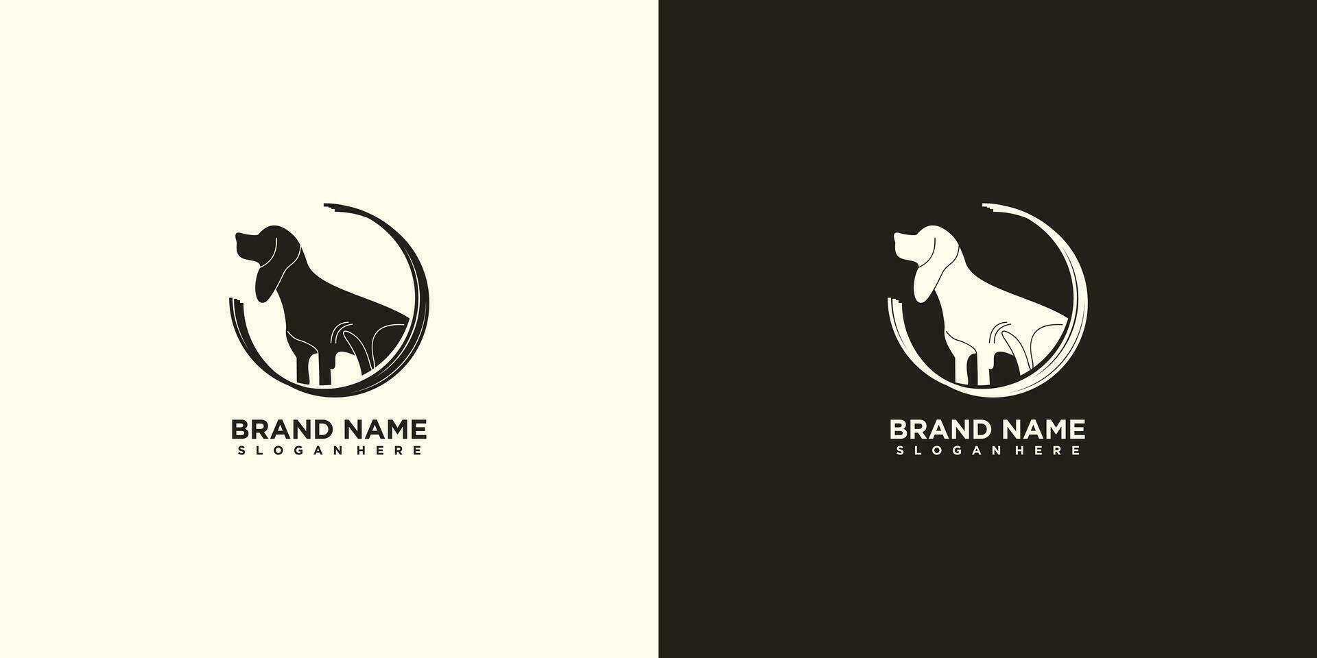 Pet brand logo design with unique concept vector