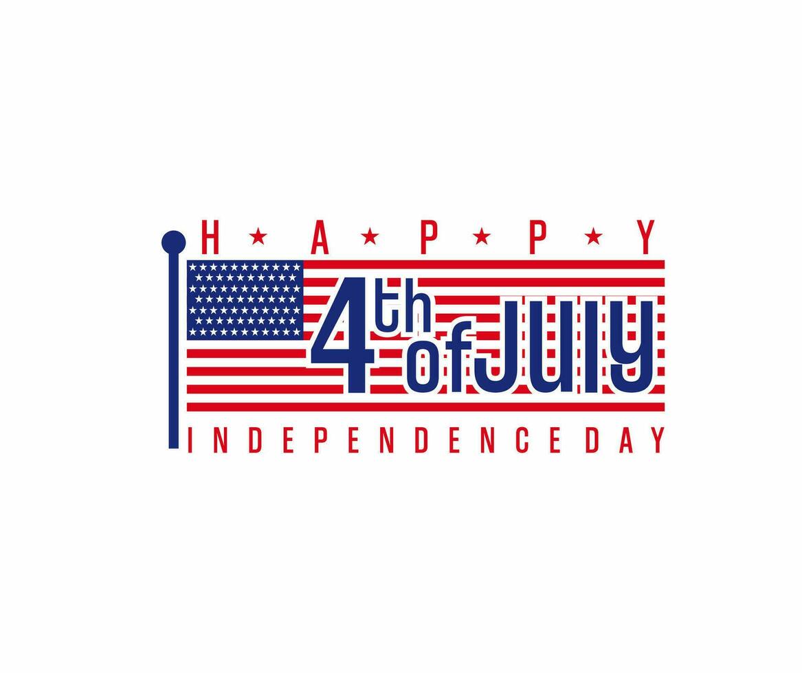 contento 4to de julio. el tendencia caligrafía. excelente regalo tarjeta a el día de independencia. americano bandera. vector ilustración en blanco antecedentes.