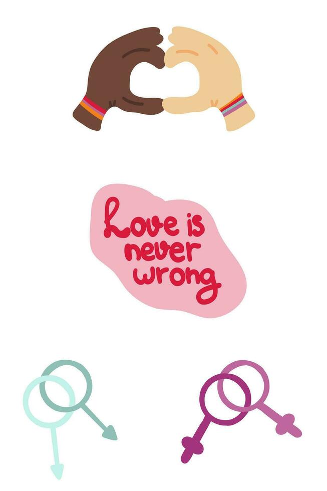 Love is never wrong lgbtq poster vector