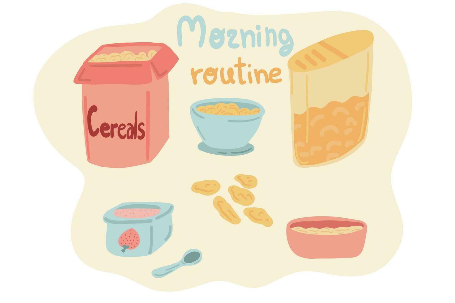 Oat and cereals set hand drawn icons vector