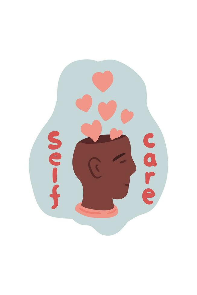 Self care mental health support icons vector