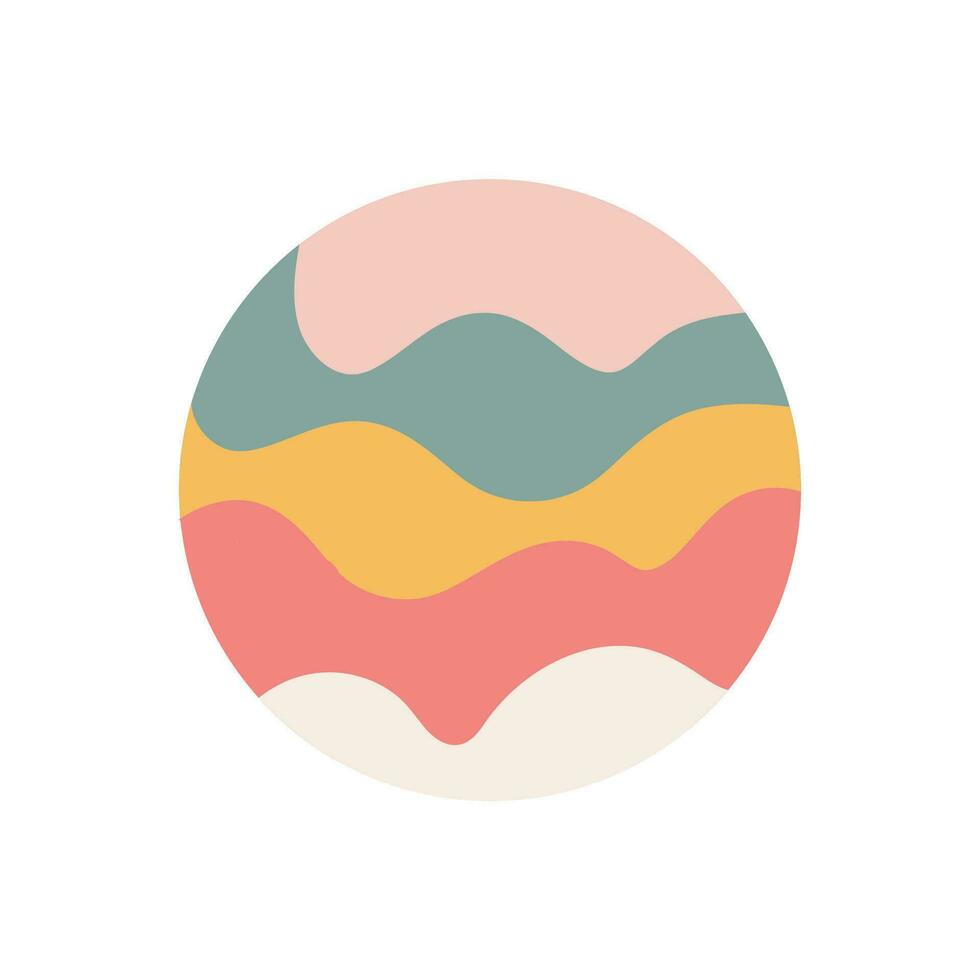 Round vintage striped element isolated on white background. Retro vector highlight for stories, trendy badge, emblem.
