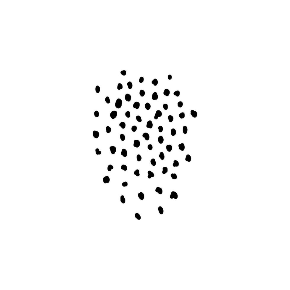 Hand drawn doodle dots isolated on white background. Vector black element, texture in minimalism, boho style.