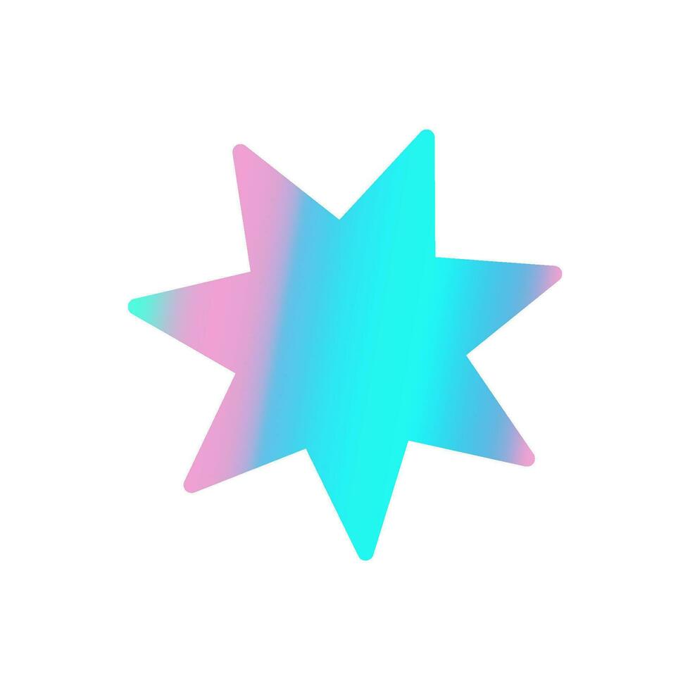 Holographic sticker y2k in the form of a seven pointed star isolated on Holographic sticker y2k in the form of a seven pointed star isolated on