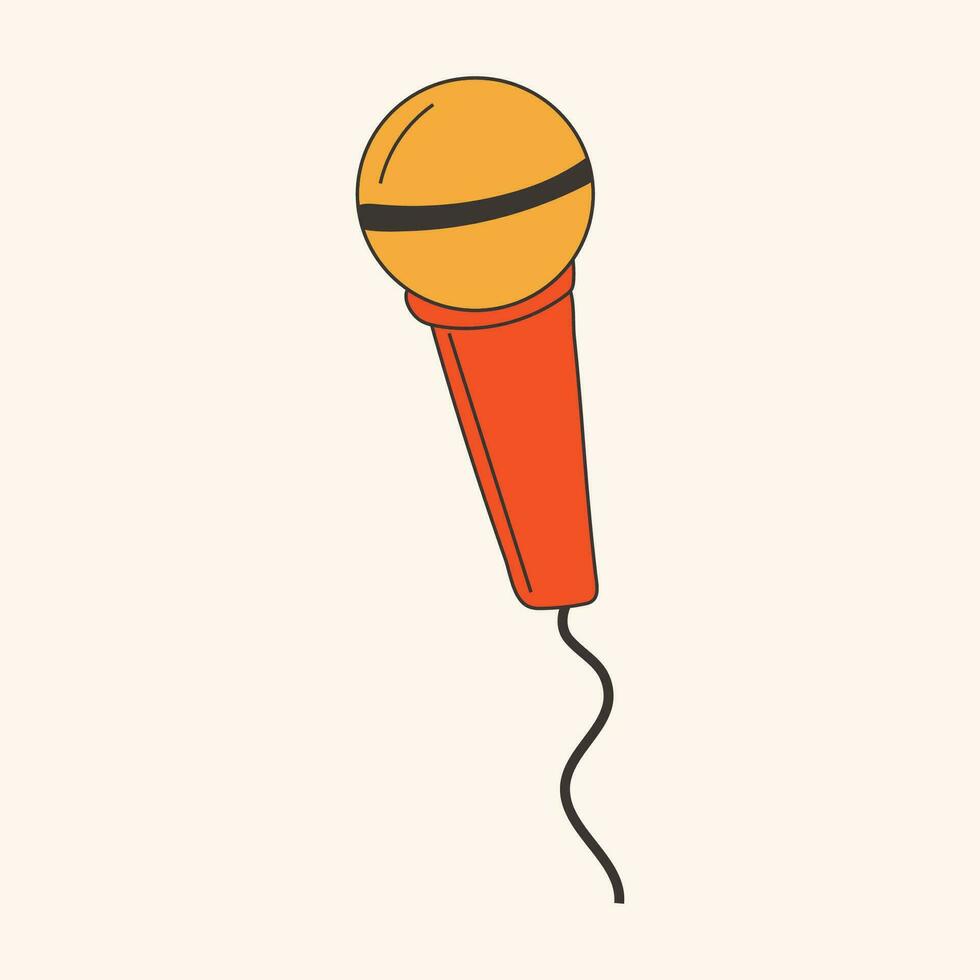 Retro Microphone for Karaoke, isolated icon. Vector illustration design