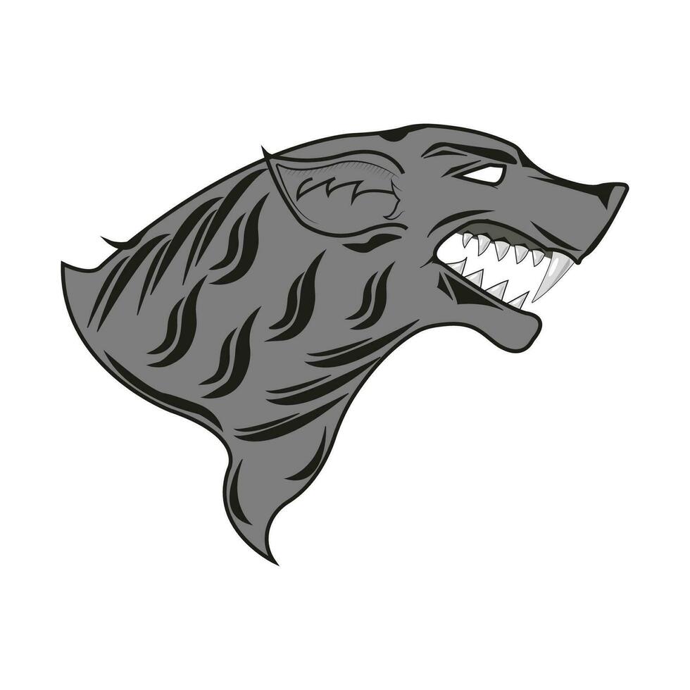 Wolf head illustration. Wolf mascot art. Vector illustration design