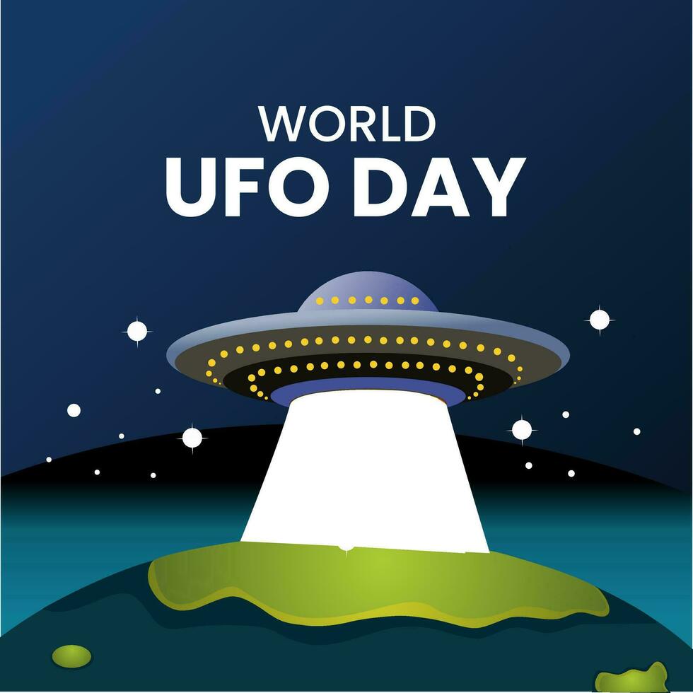 Vector design World UFO Day 2nd July. flat illustration. flat design