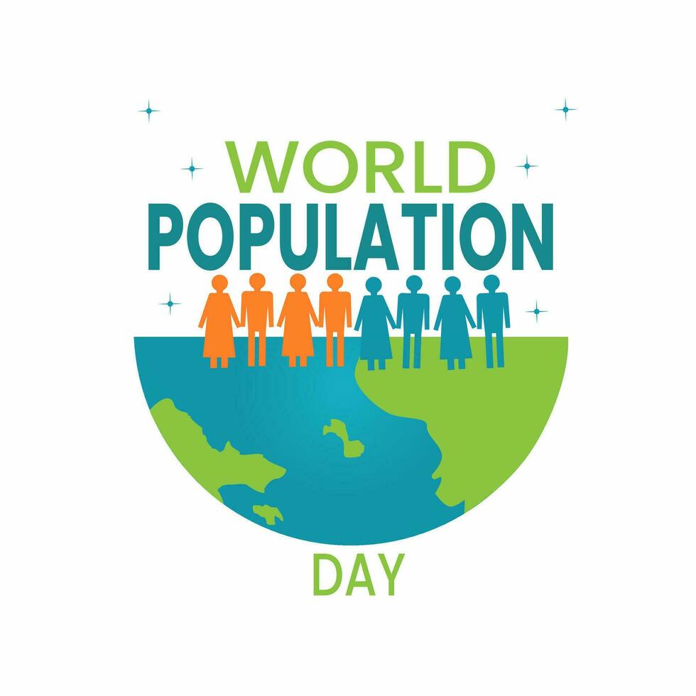 Vector design World Population Day. Flat Design.Falt ILustration. Vector