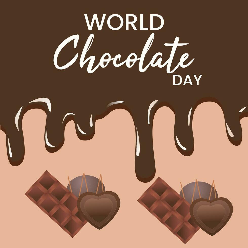 Vector Design World Chocolate Day 6 July, Flat Design. Flat Ilustration