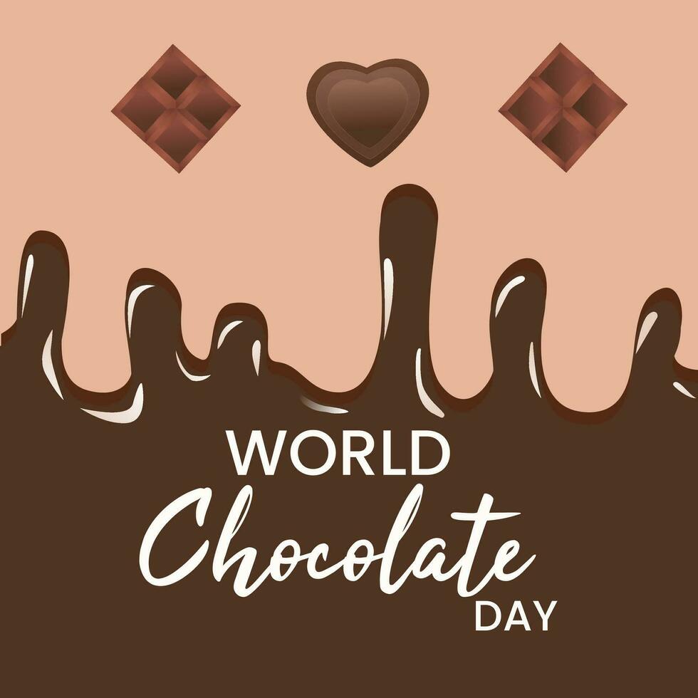 Vector Design World Chocolate Day 6 July, Flat Design. Flat Ilustration