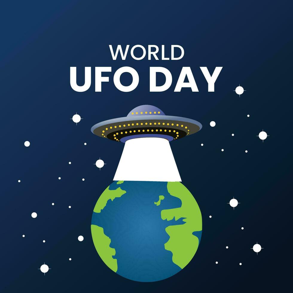 Vector design World UFO Day 2nd July. flat illustration. flat design