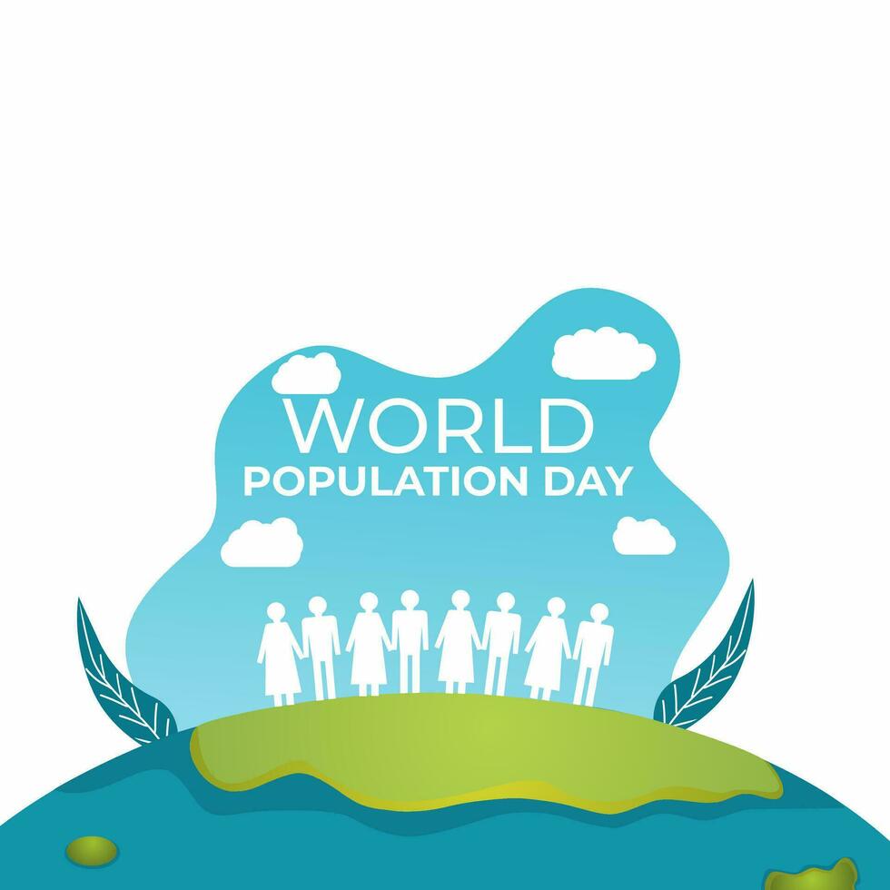 Vector design World Population Day. Flat Design.Falt ILustration. Vector