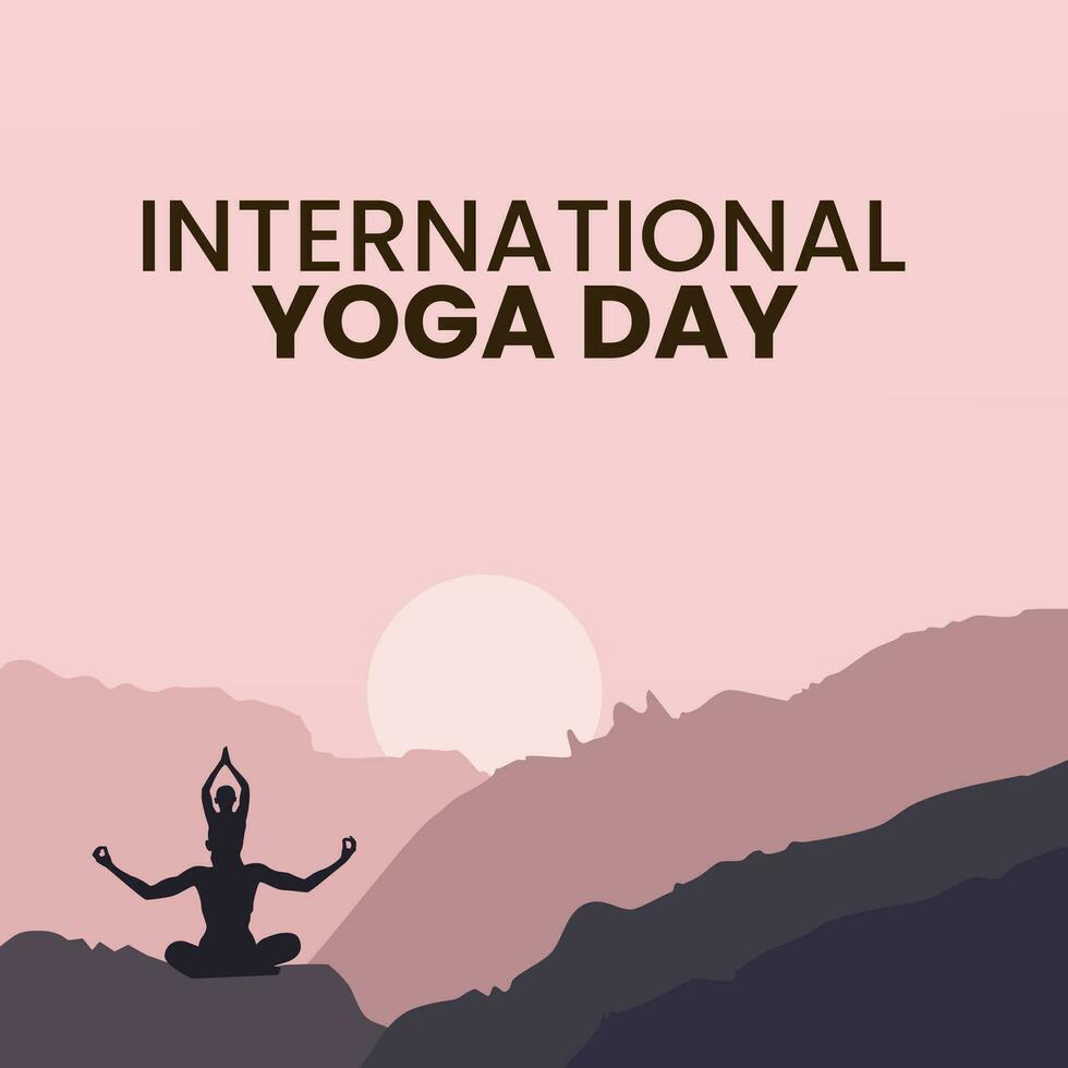 vector diseño internacional yoga día. plano diseño. plano ilustración