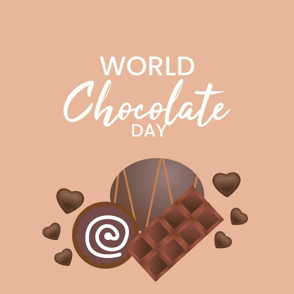 Vector Design World Chocolate Day 6 July, Flat Design. Flat Ilustration