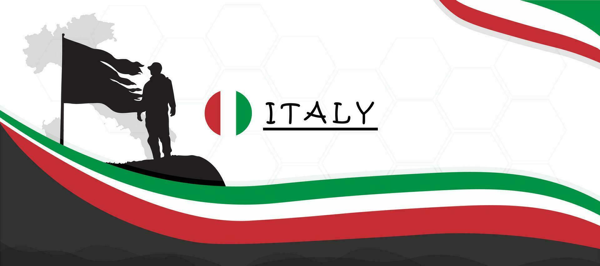 Italia independencia día Italia unidad día Italia república día etiqueta bandera diseño vector