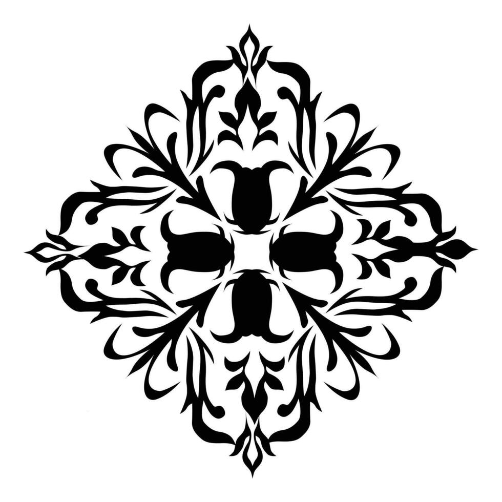 Tattoo Abstract With damask central illistration classical luxury old fashioned vector