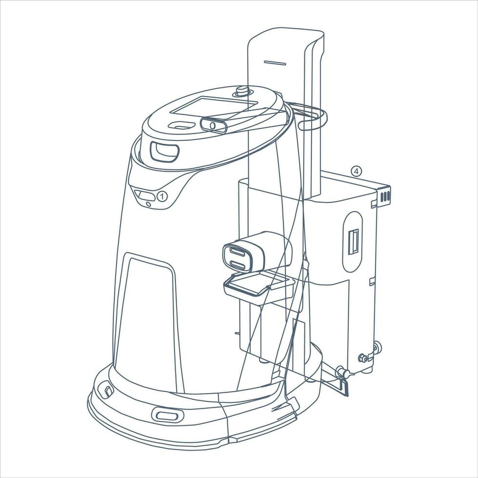 electric kettle sketch vector icon