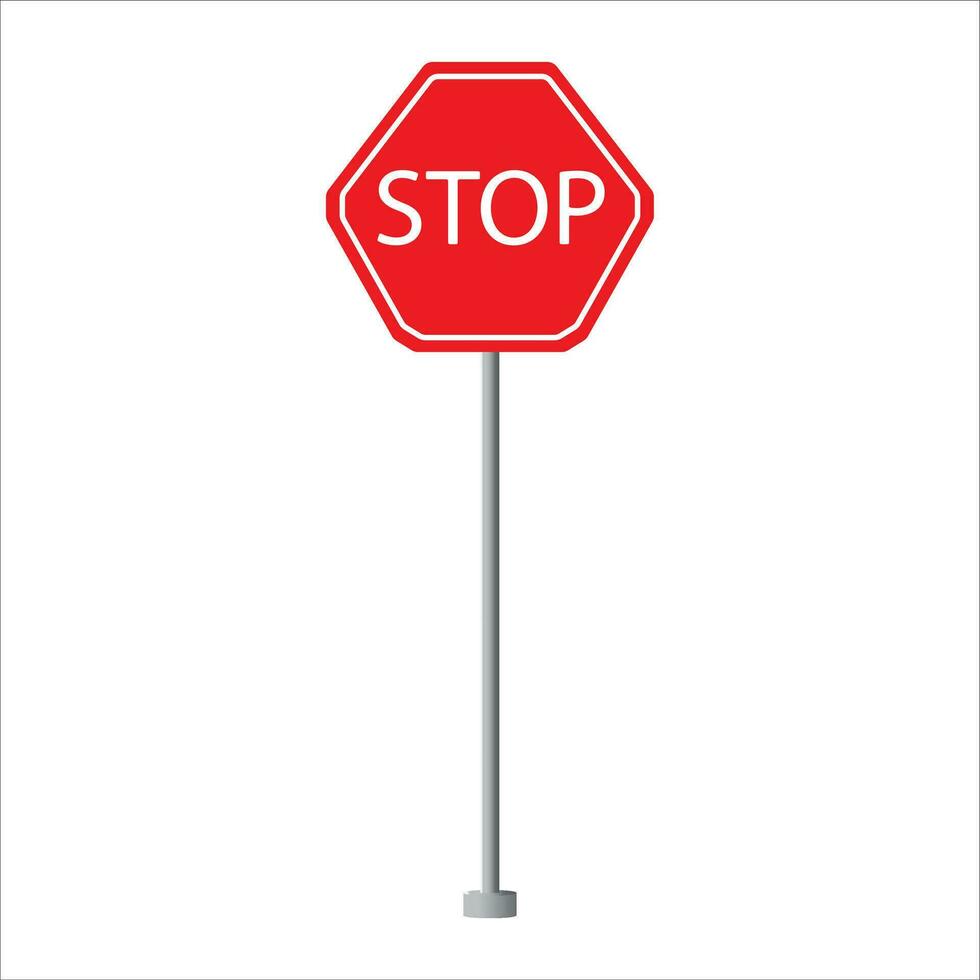 Road sign stop icon vector illustration symbol