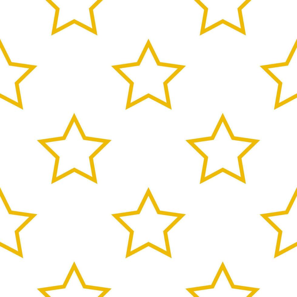 sin costura modelo con contorno amarillo estrellas. estrella antecedentes. para fondo de pantalla, tela, envase papel. vector ilustración.