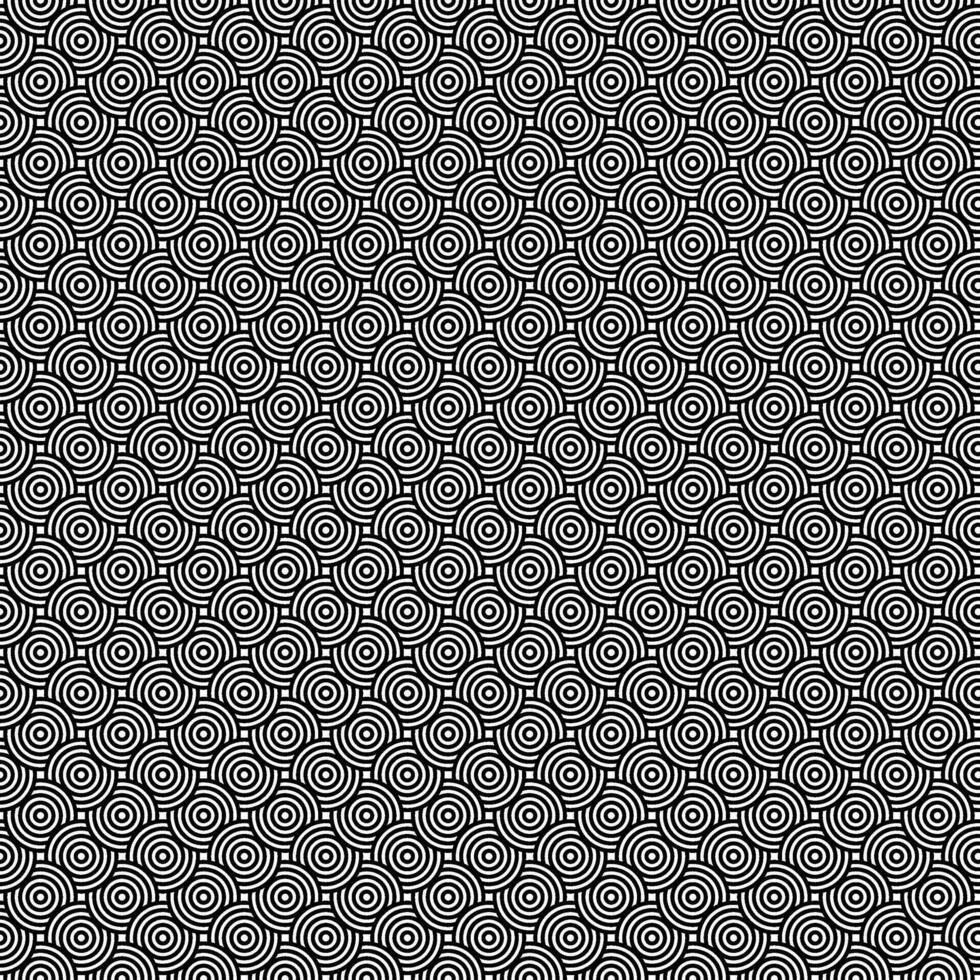 negro y blanco sin costura modelo fondo, geométrico fondo de pantalla con círculos vector