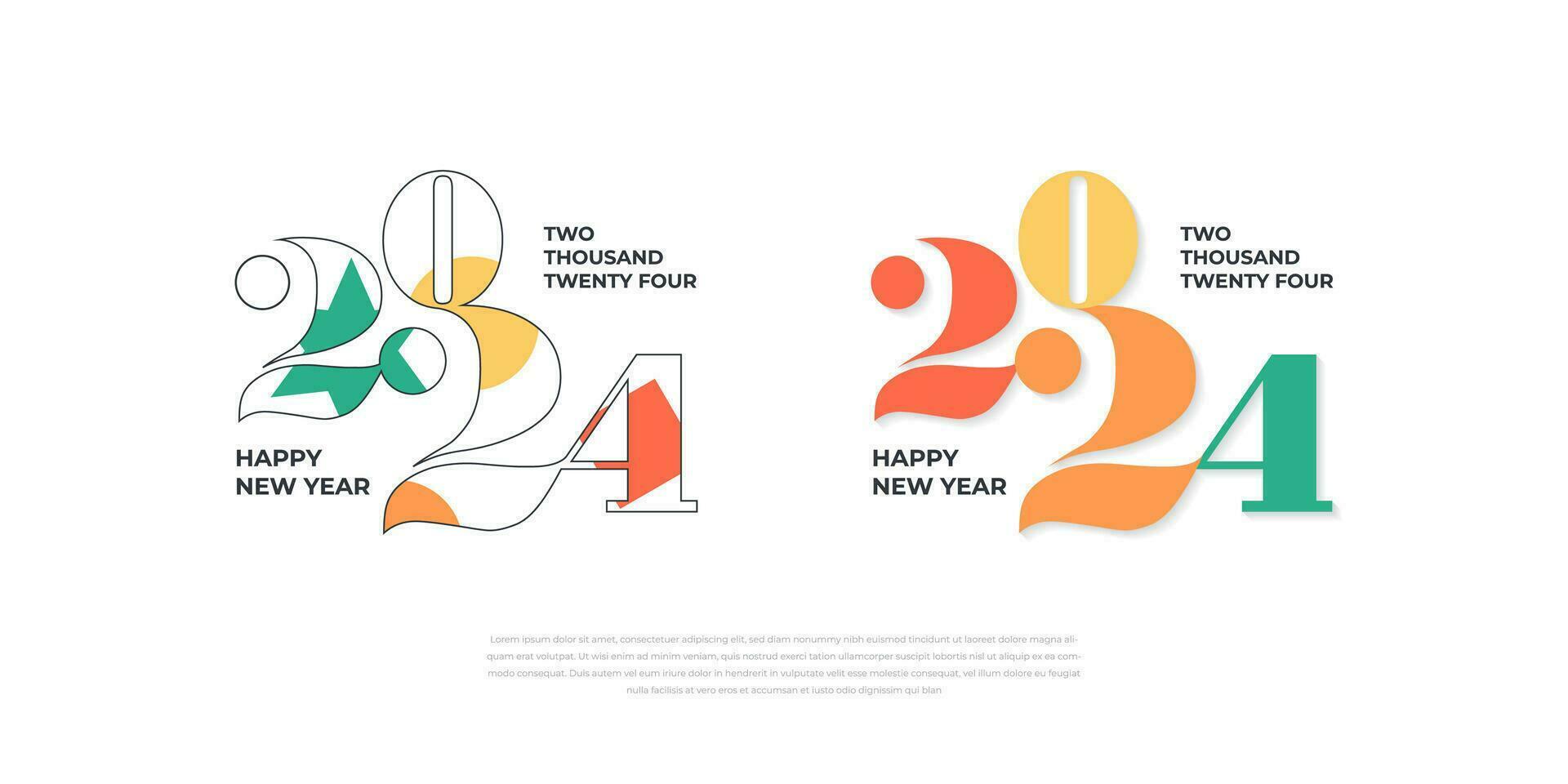 Happy New Year 2024. festive realistic decoration. Celebrate 2024 party on a bright background vector