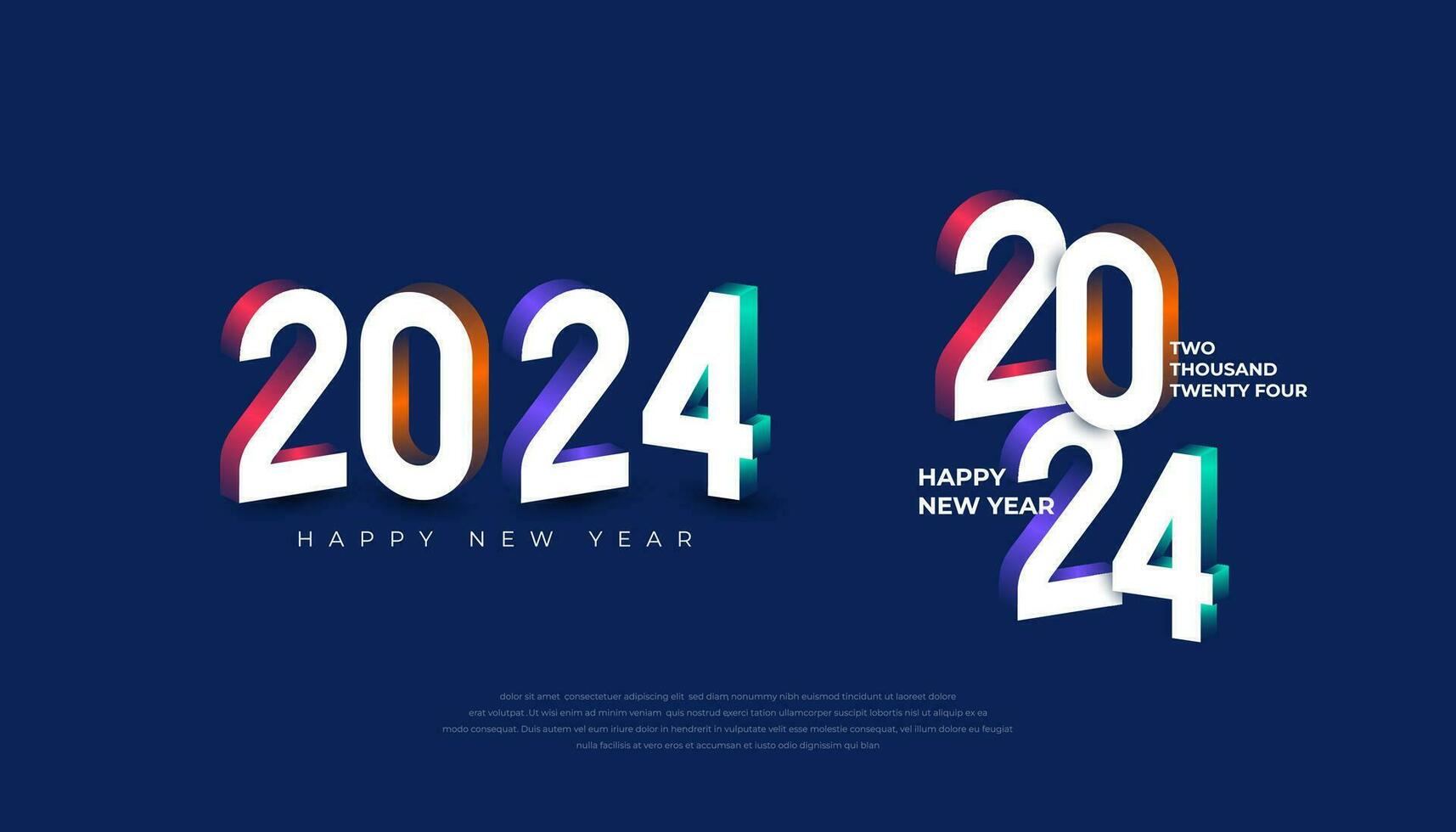 Happy new year 2024 background. Holiday greeting card design. Vector