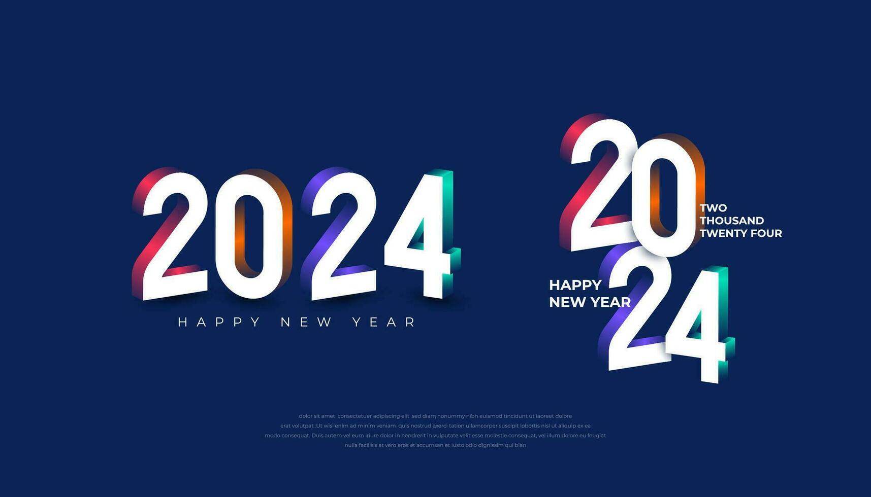 Happy new year 2024 background. Holiday greeting card design. Vector illustration.