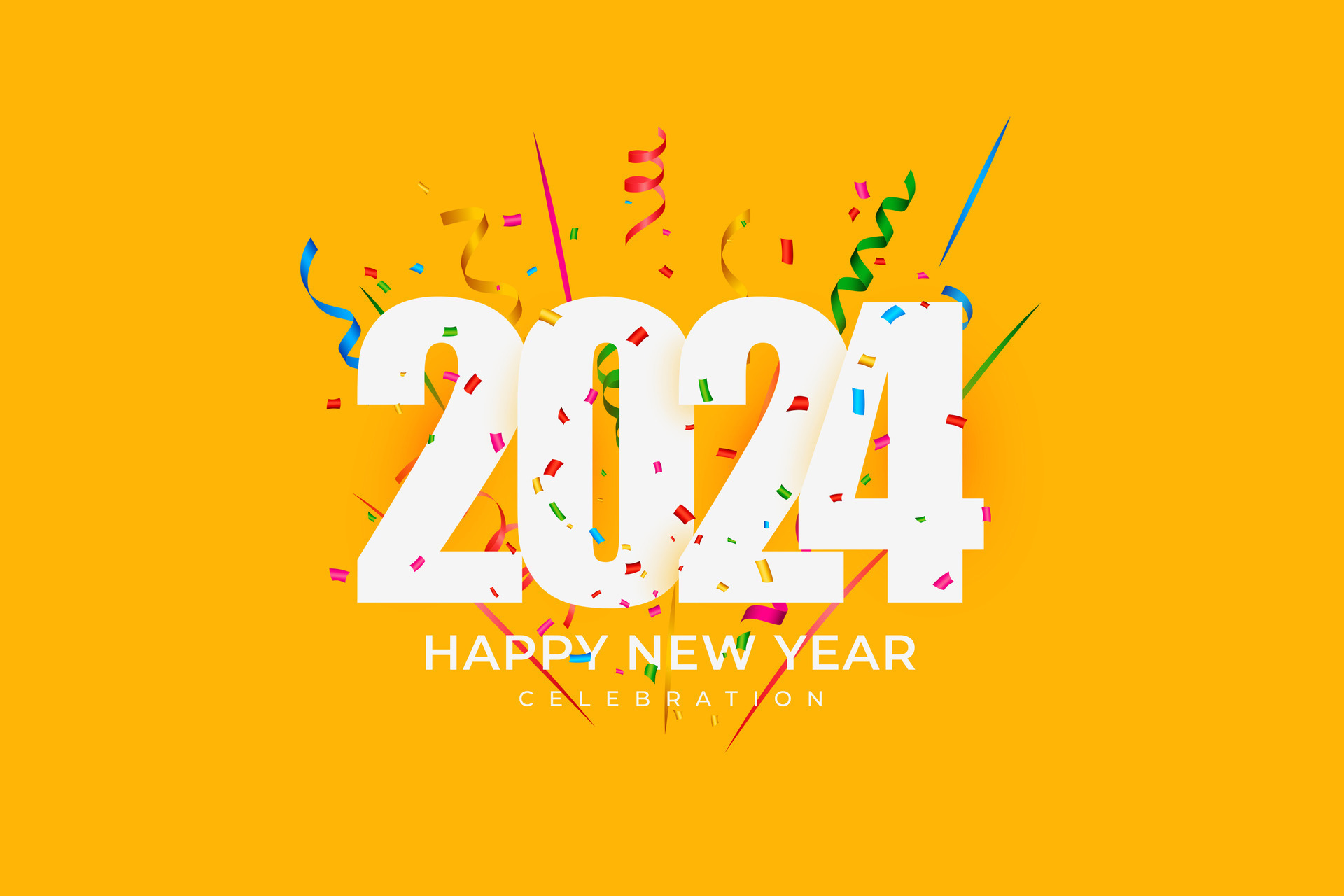 Happy New Year 2024. festive realistic decoration. Celebrate 2024 party on  a dark background 25253651 Vector Art at Vecteezy