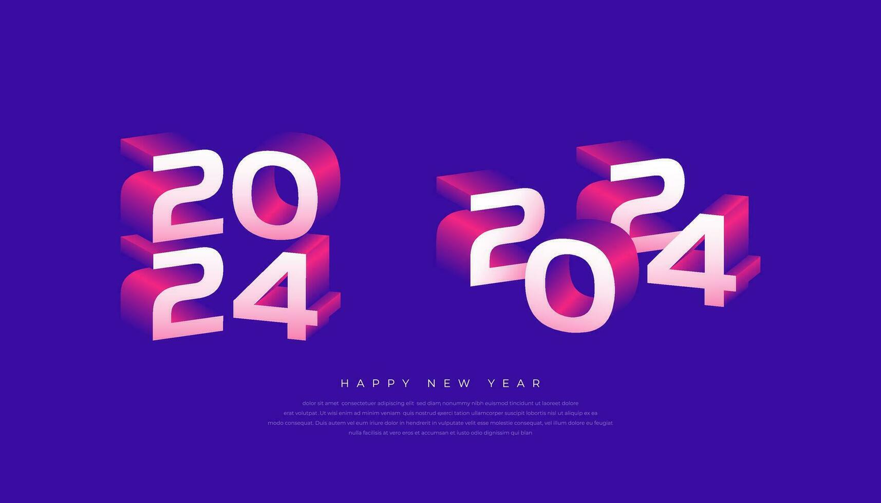 Happy new year 2024 background. Holiday greeting card design. Vector illustration.