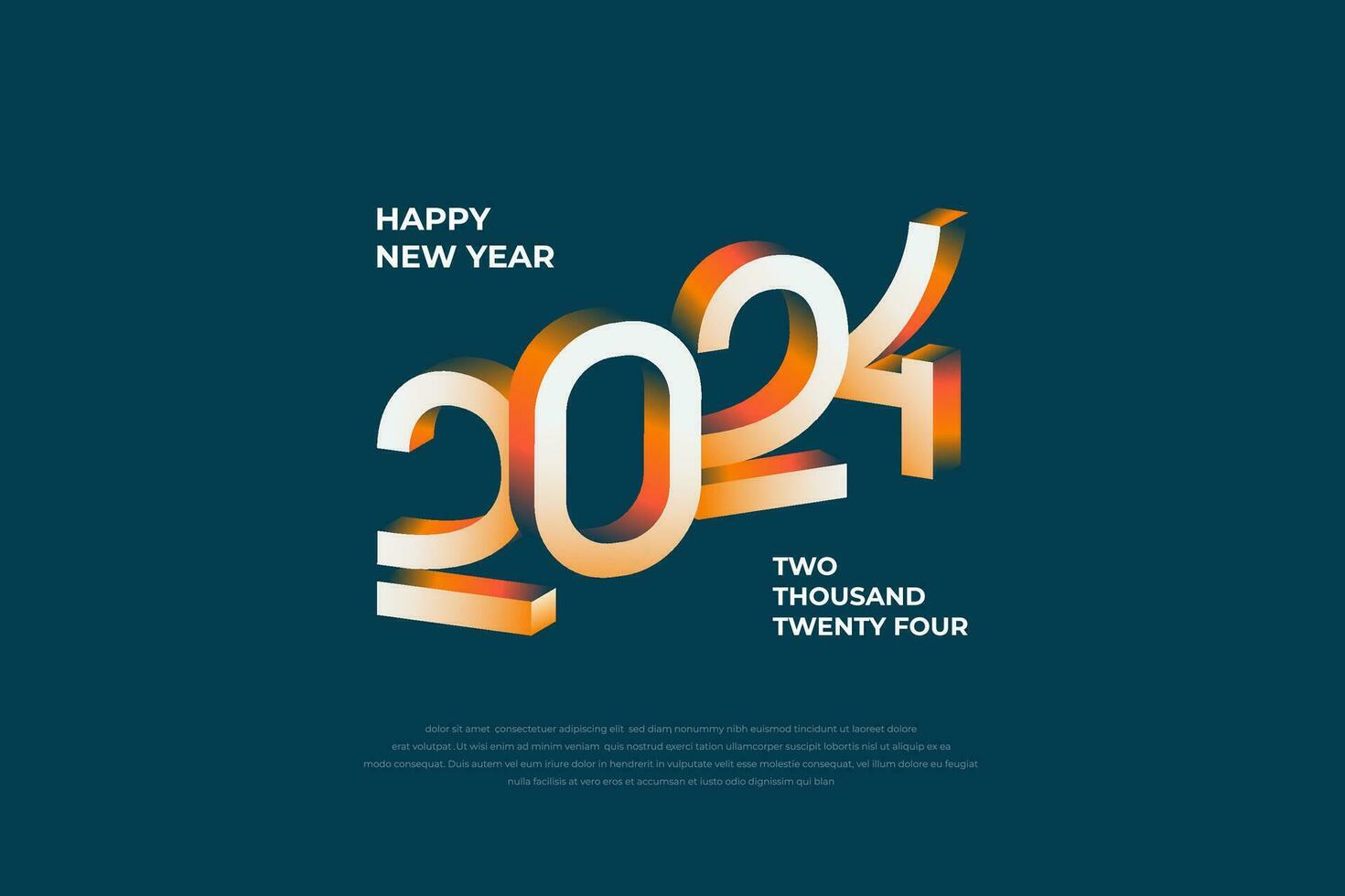 Happy new year 2024 background. Holiday greeting card design. Vector illustration.