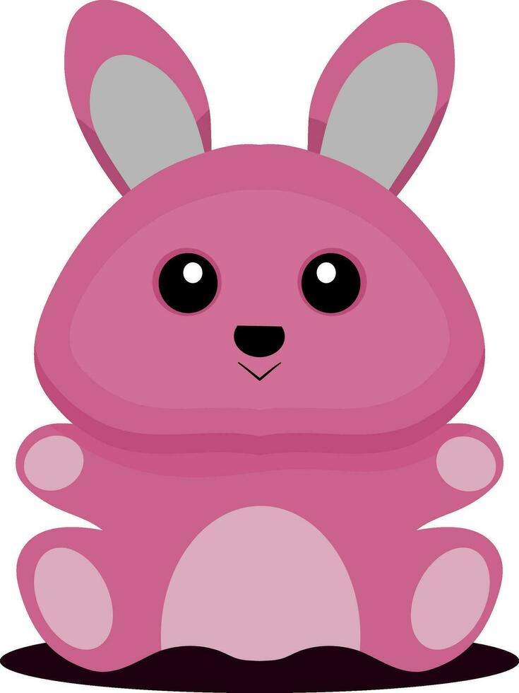 Happy pink bunny or rabbit animal. Isolated on white background. vector