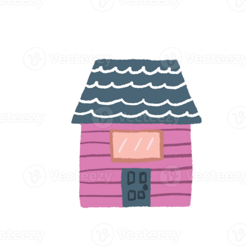 hand draw cute house png