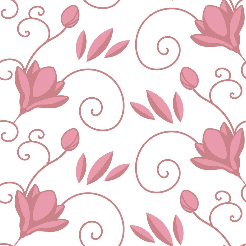 Pink Magnolia pattern vector