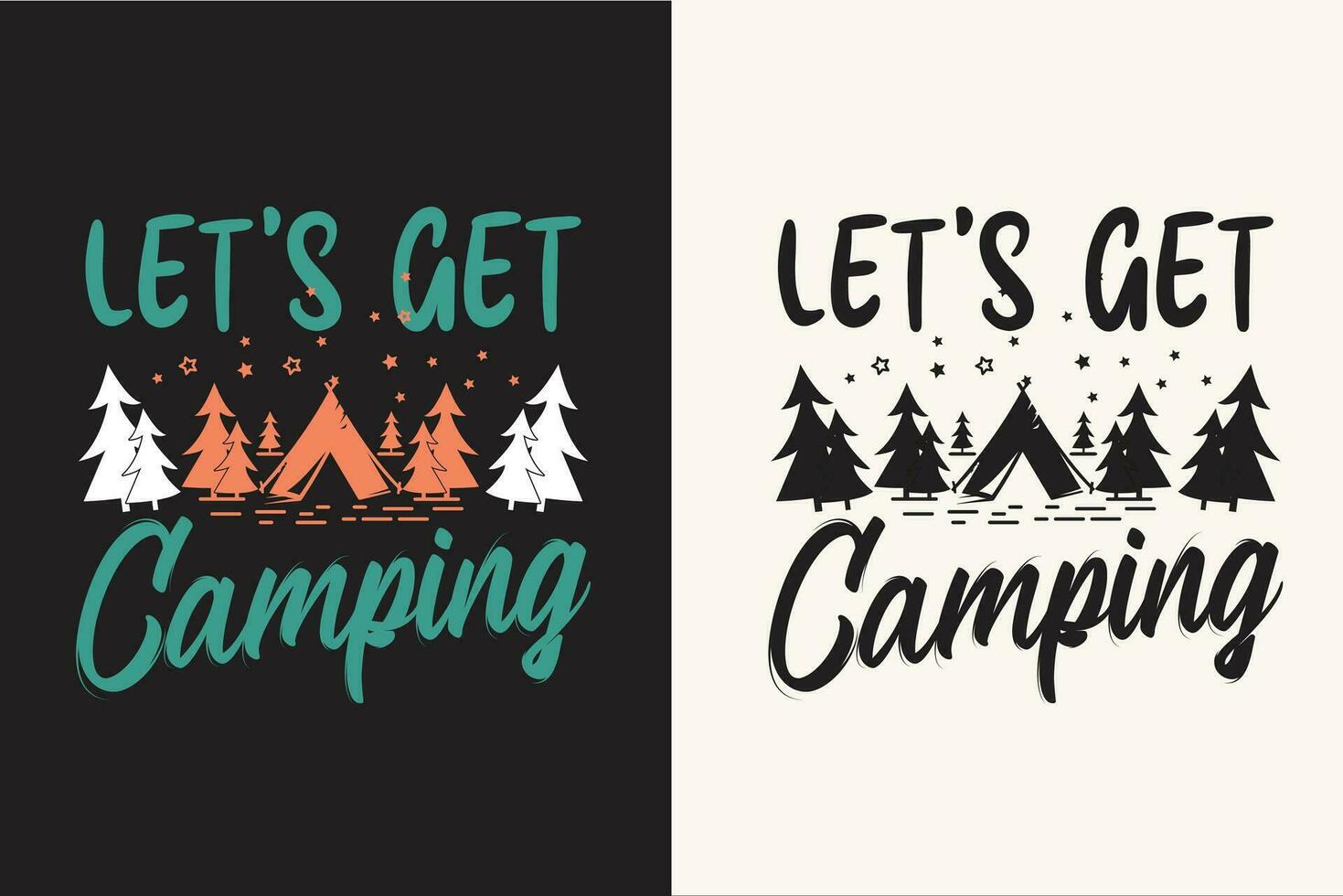 Camping t shirt design retro vintage color print ready files vector