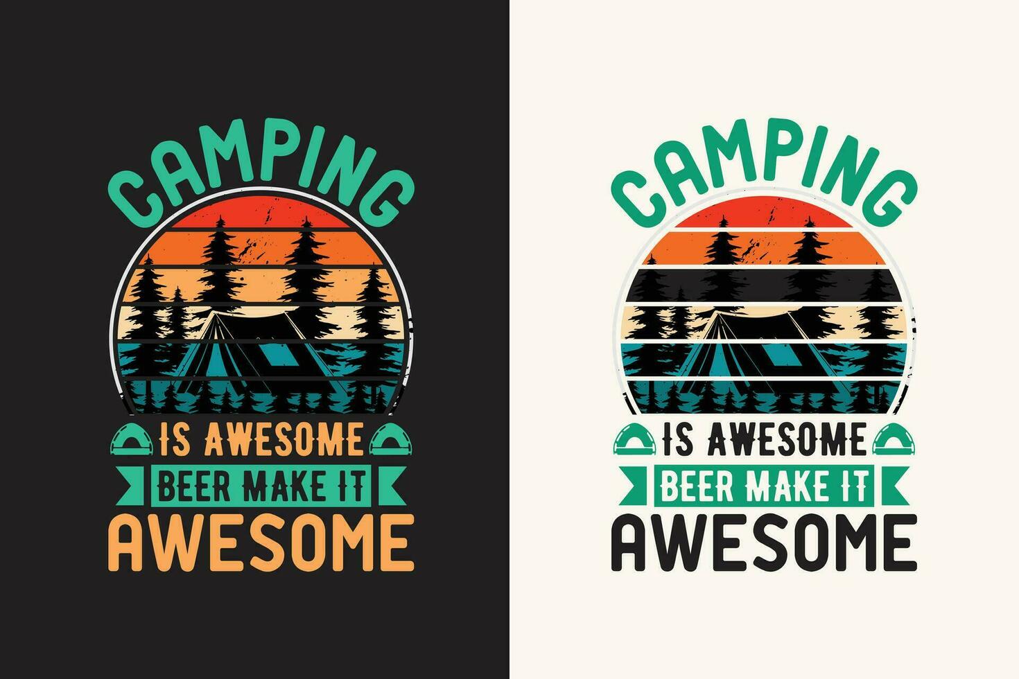Camping t shirt design retro vintage color print ready files 25253785