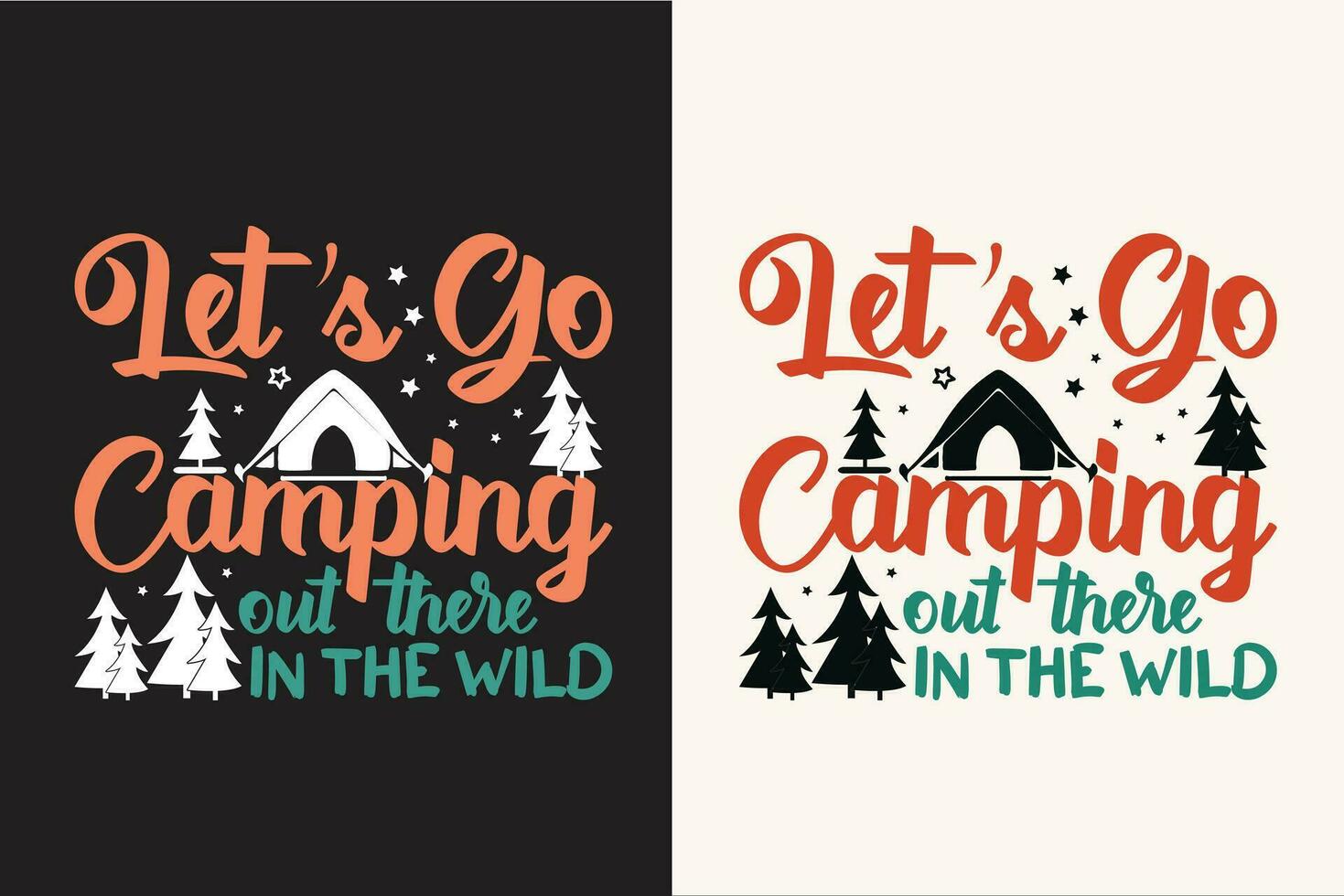 Camping t shirt design retro vintage color print ready files vector