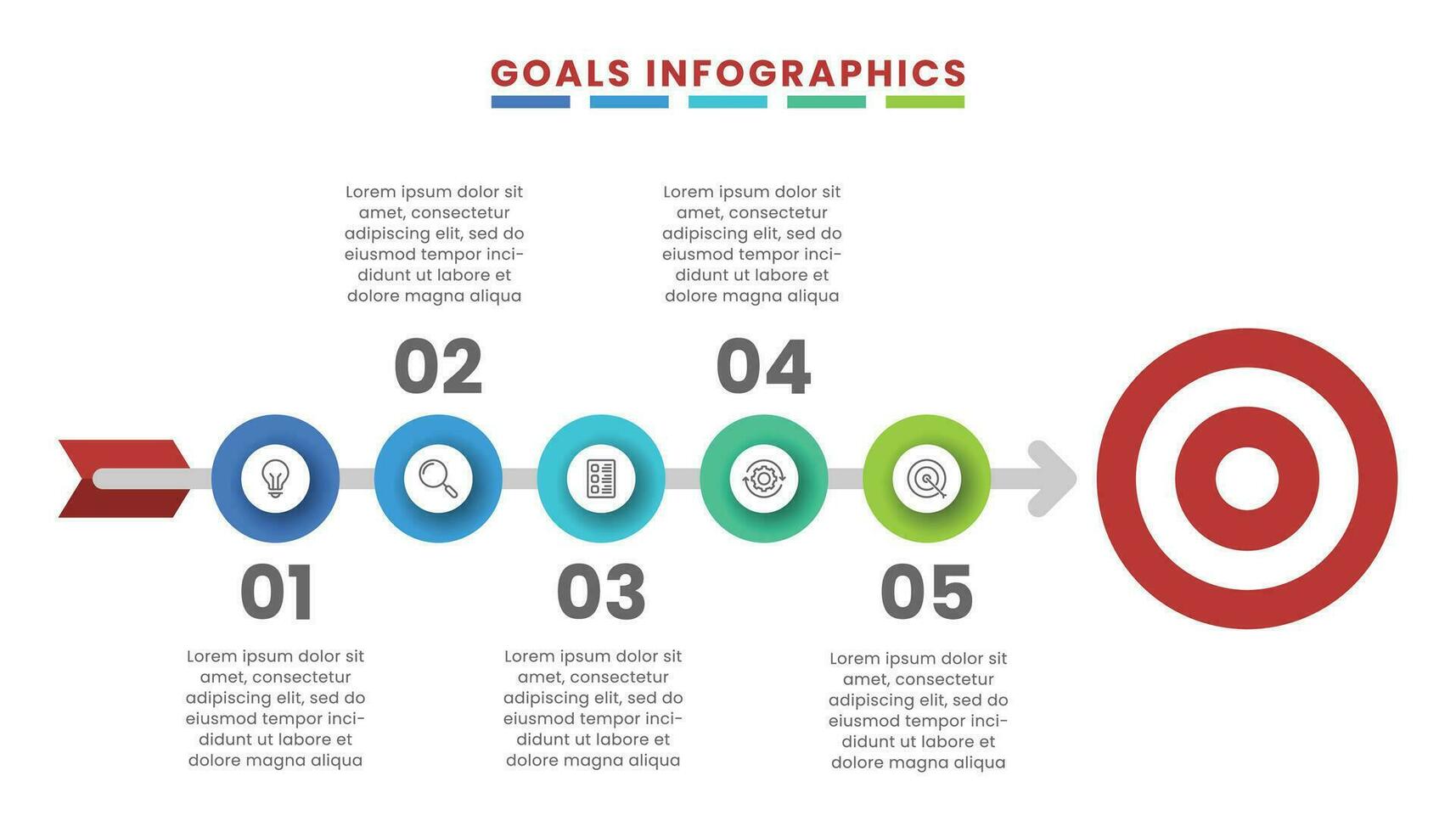 Goal Infographic design template for business presentation vector