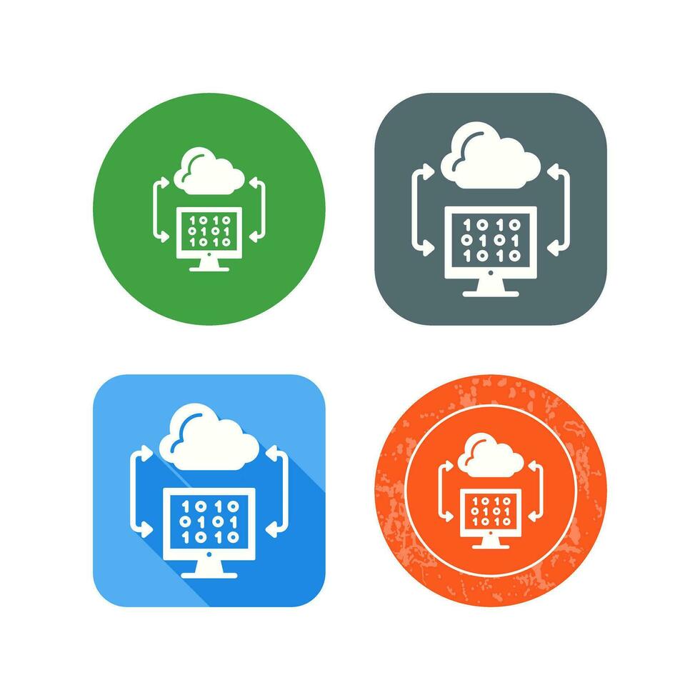 icono de vector de codificación de nube
