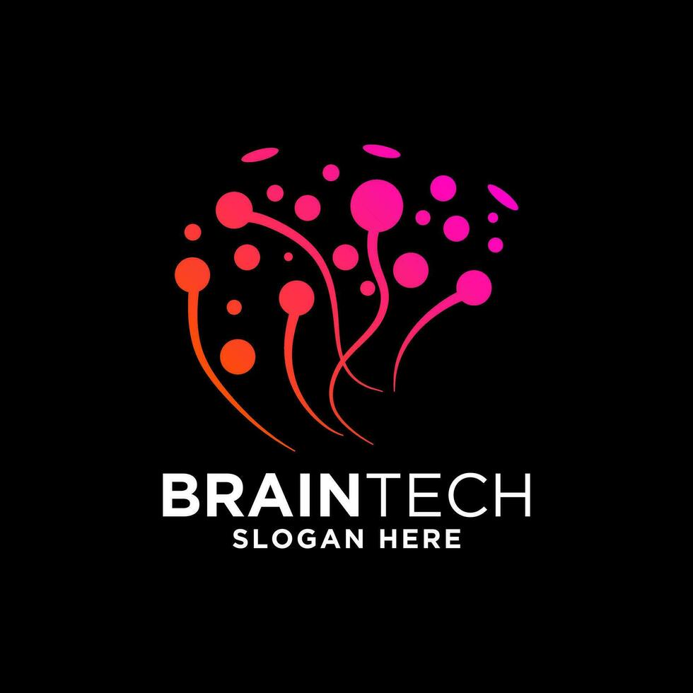 smart brain technology set digital logo idea Icon vector Template