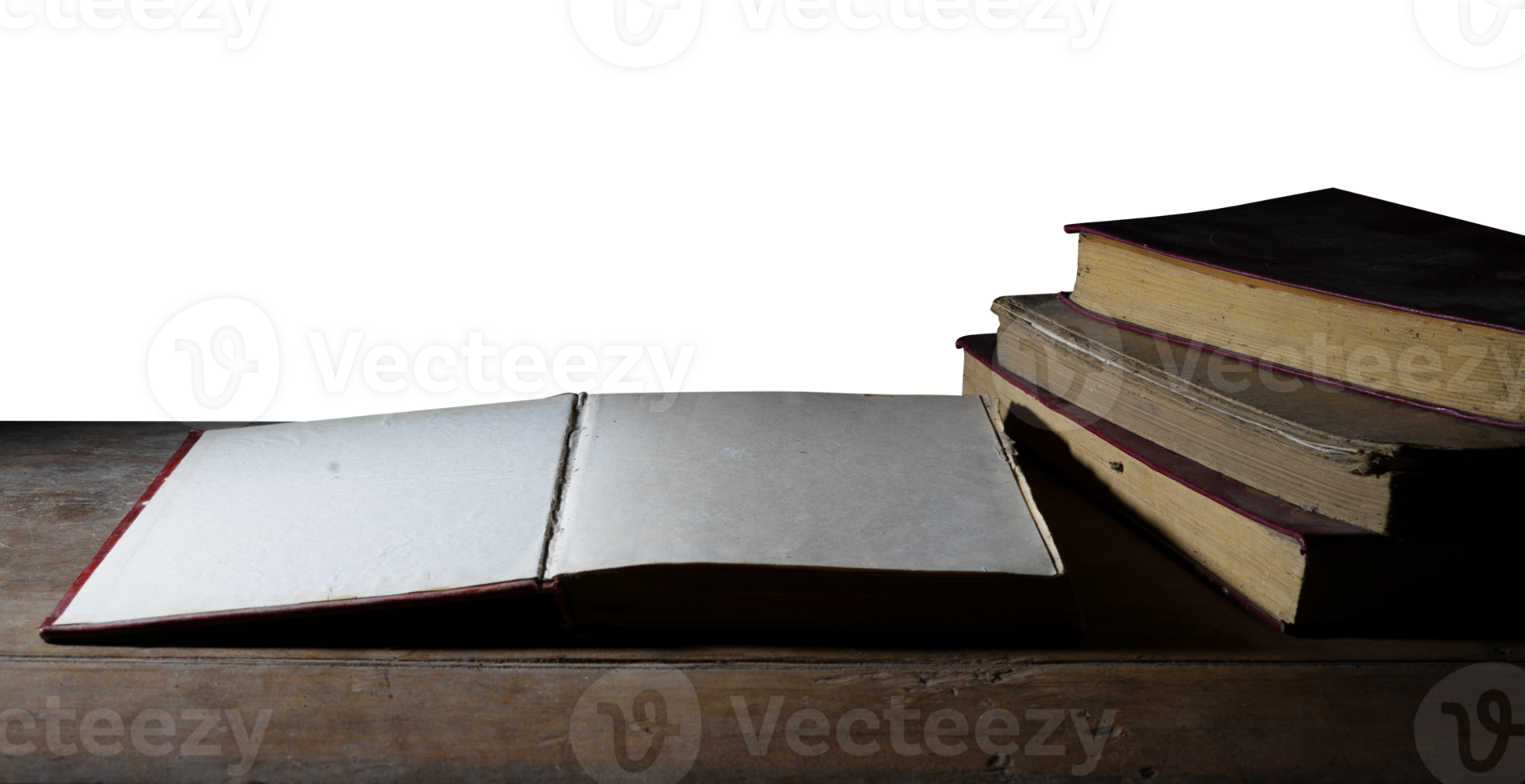 stack of books on the table isolated png