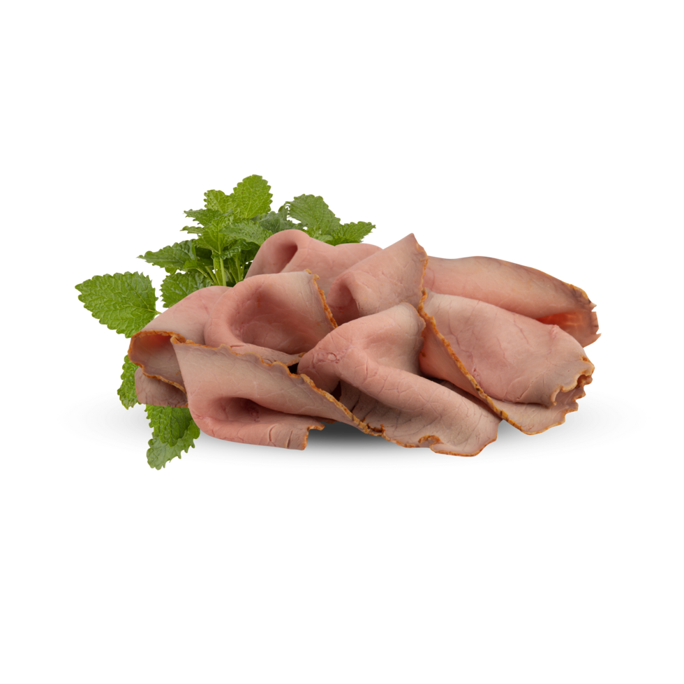 Pork Sliced Fresh Bologna Cut out, isolated transparent background png