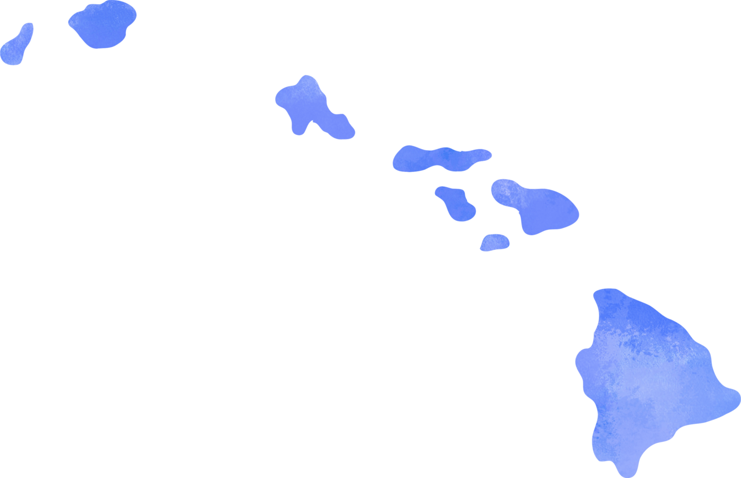 watercolor painting of hawaii state map. png