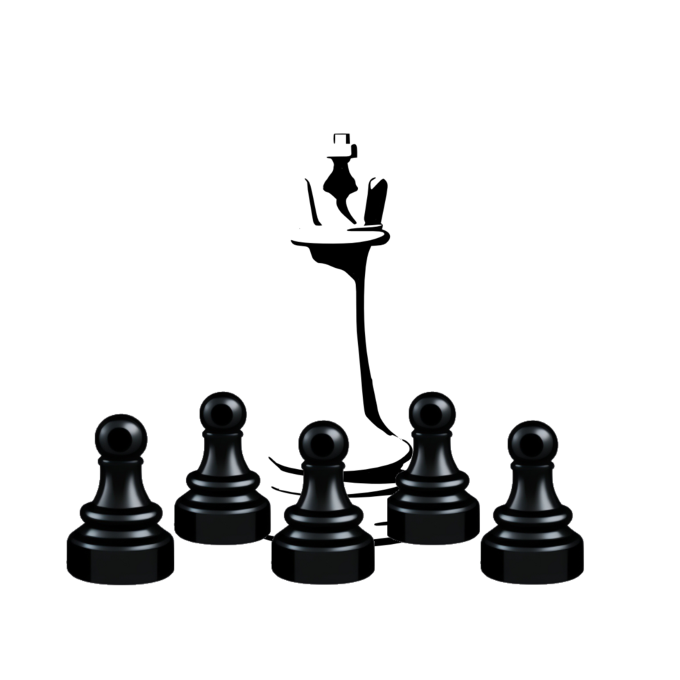 Set of chess pieces clipart on transparent background, chess pieces