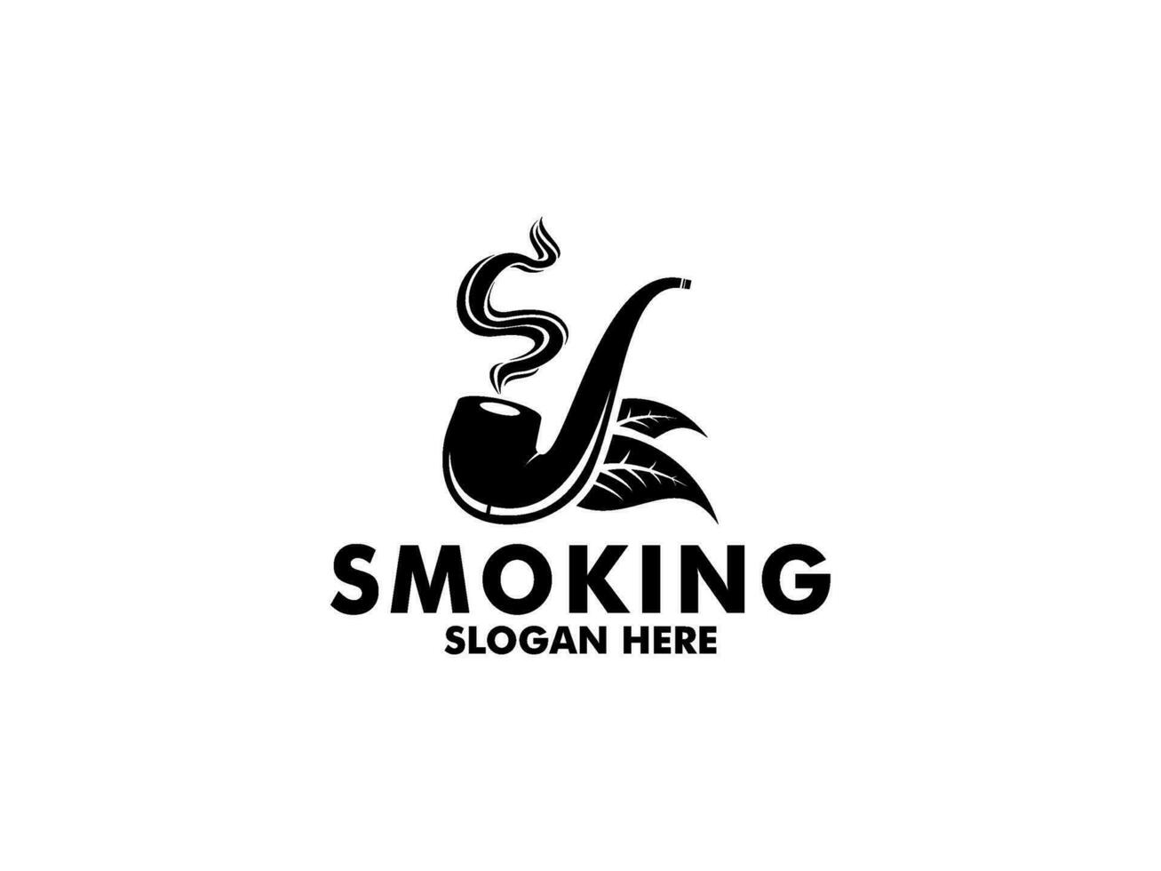 Cigarette Smoke In The Shape Of The Letter S Logo with Pipe, Tobacco. Premium Cigar Smoke Logo Design Template vector