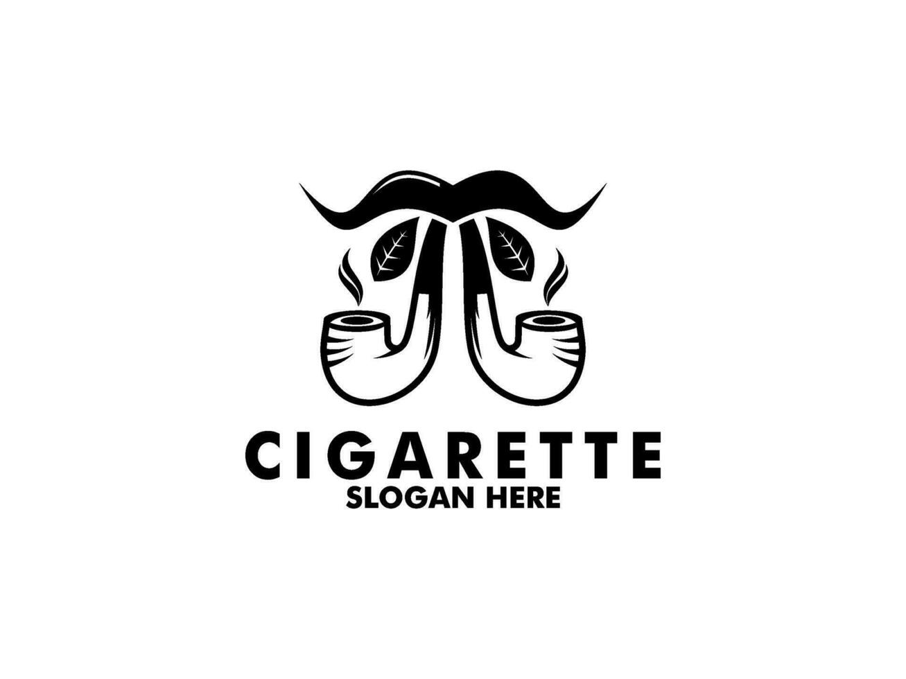 Cigarette logo with Pipe, Tobacco, logo vector. Premium cigar smoke logo design template vector