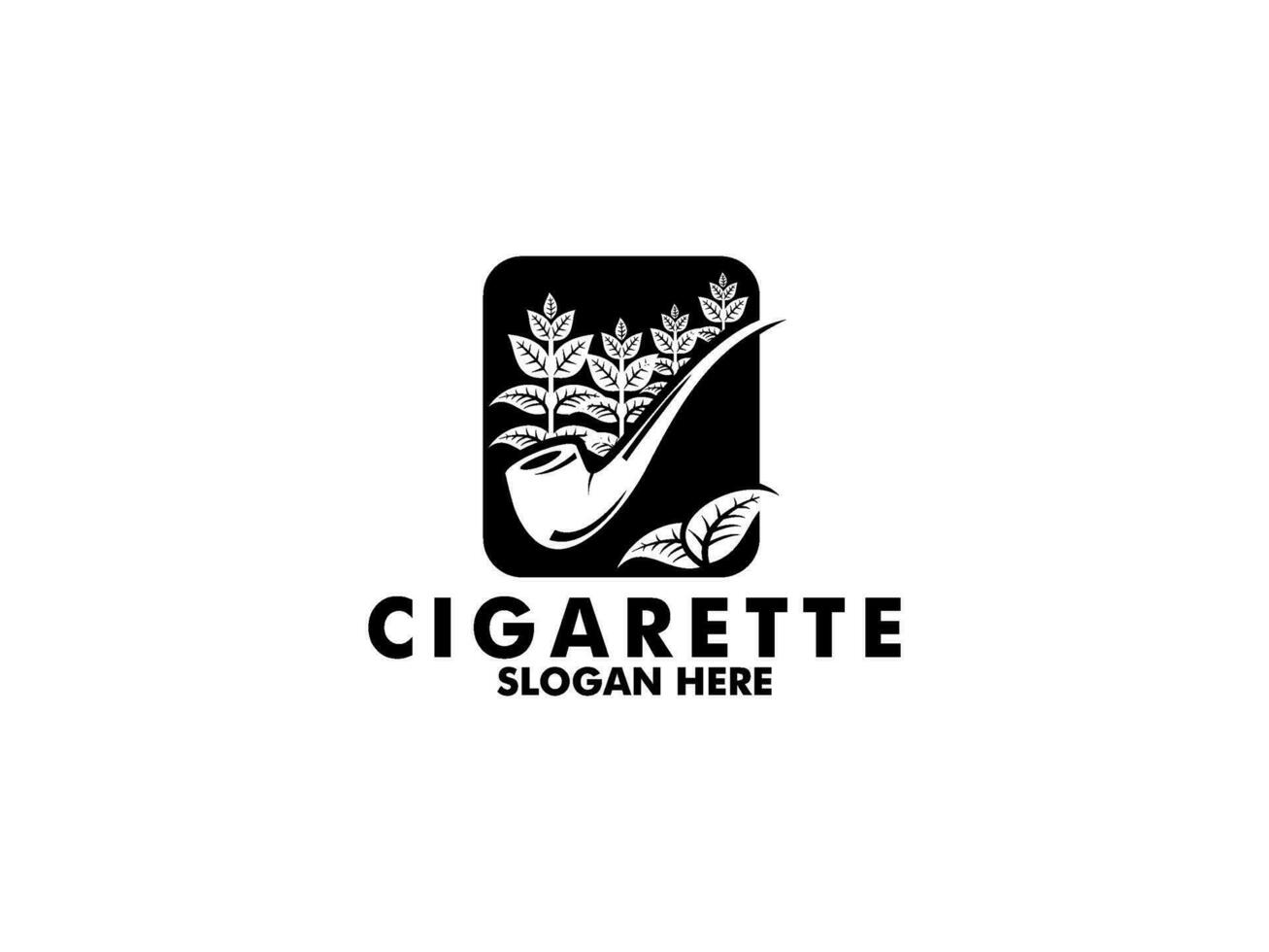 Cigarette logo with Pipe, Tobacco, logo vector. Premium cigar smoke logo design template vector